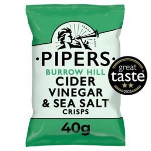 Pipers Burrow Hill Cider Vinegar and Sea Salt Crisps 40g