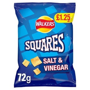 Walkers Squares Salt & Vinegar Snacks PMP 1.35 72g
