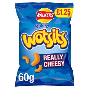 Walkers Wotsits Cheese Snacks Crisps PMP 1.35 60g