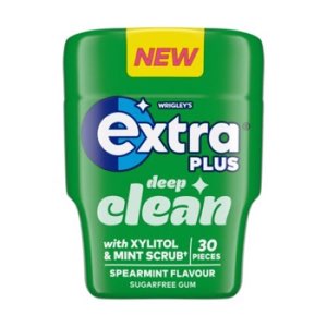 Extra Plus Deep Clean Spearmint Flavour Chewing Gum Bottle 30 Pieces